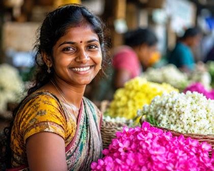 பூக்காரியின் முகம்- கவிதை- ச. கார்த்திக். பூக்காரியின் முகம்- கவிதை- ச. கார்த்திக்.